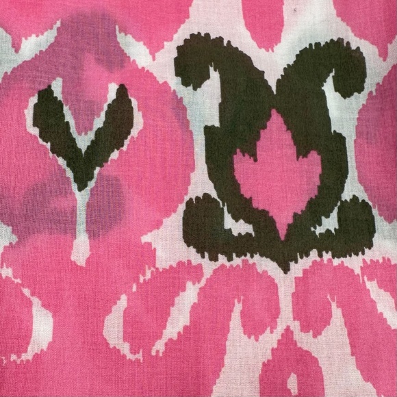 Talbots Popover Top Women’s S Pink Ikat Print Beachy Vacation Cotton 3/4 Slv NWD - Picture 12 of 12